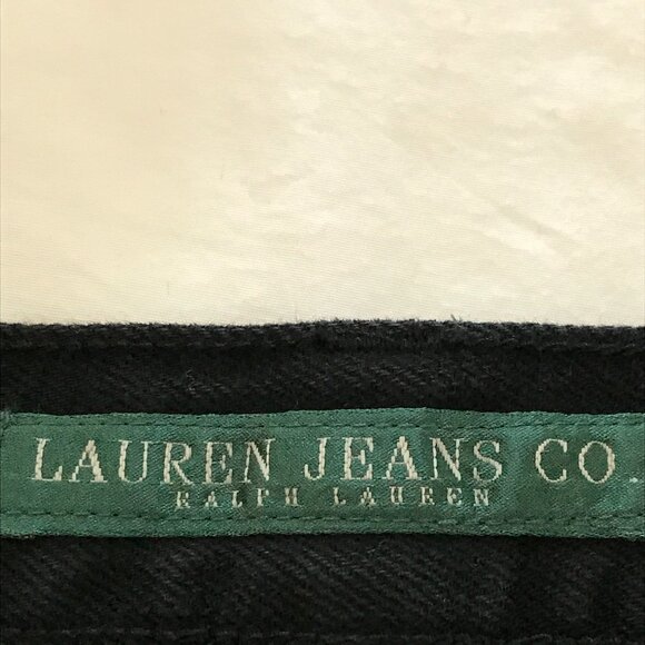 Lauren Ralph Lauren Jeans Women 14 Black Floral Textured High Rise Stretch 18163 - Picture 3 of 13